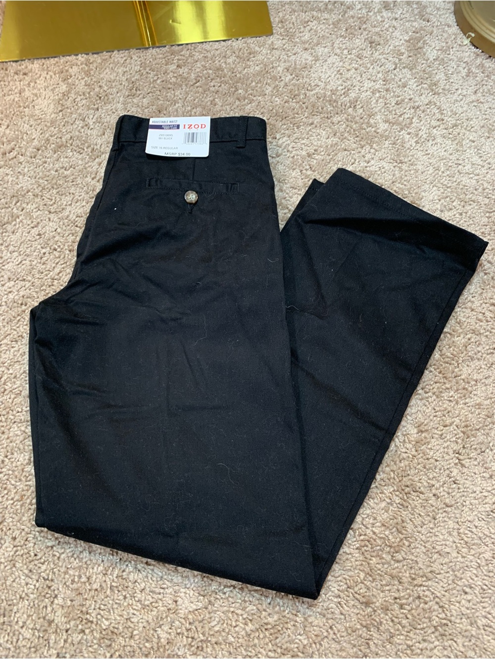 Izod Men’s Black Dress Pants - Straight Leg